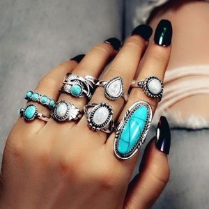 Vintage Bohemian Style Knuckle Rings Set
